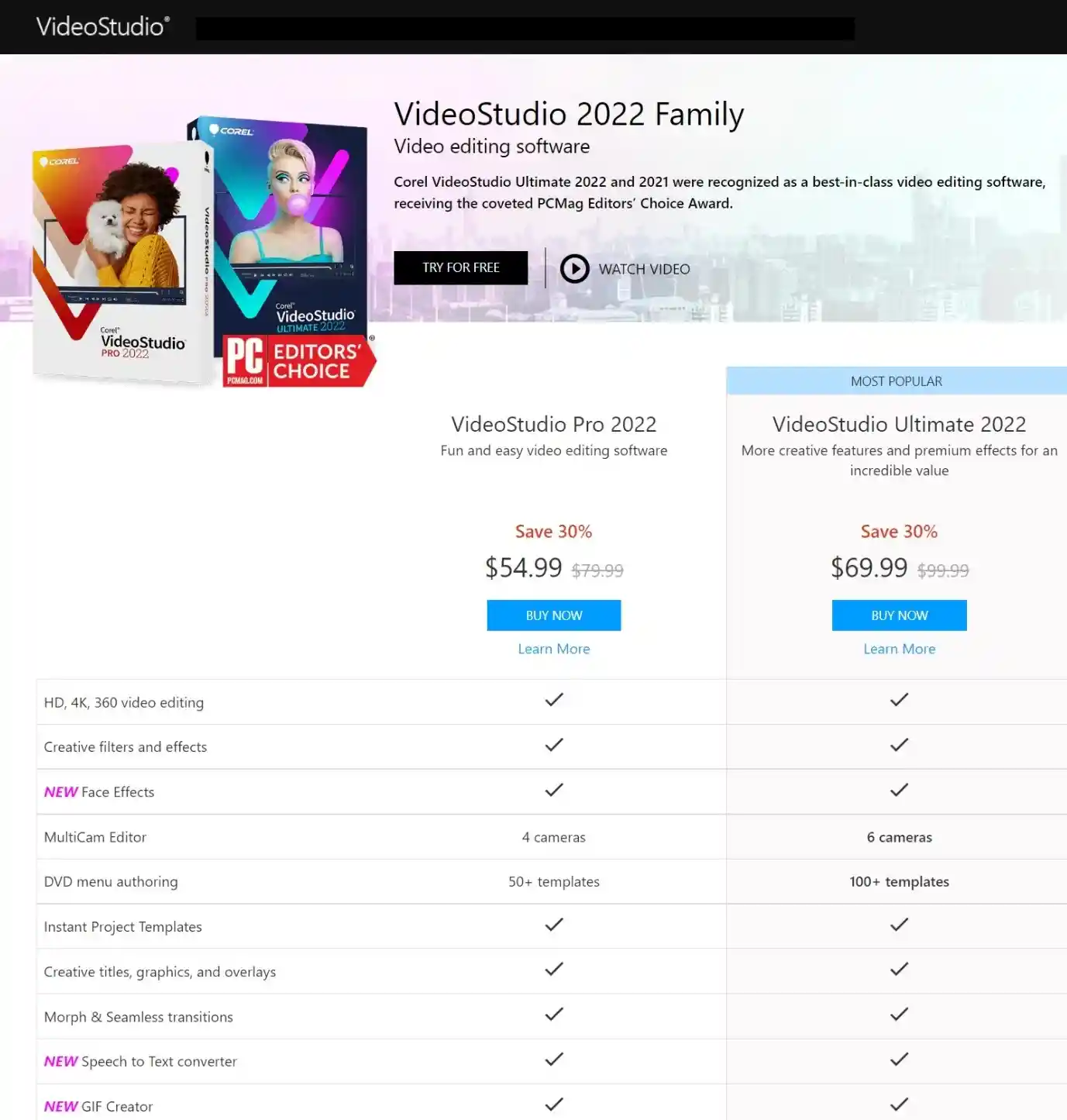 Corel VideoStudio price